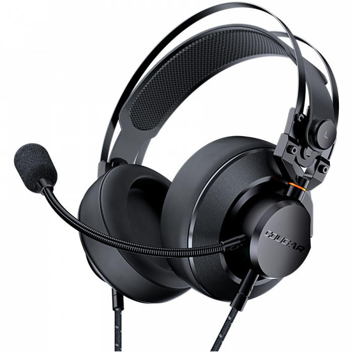 Cougar I VM410 I 3H550P53B.0002 I Headset I 53mm Driver / 9.7mm noise cancelling Mic. / Stereo 3.5mm 4-pole and 3-pole PC adapter / Suspended Headband / Black [1]