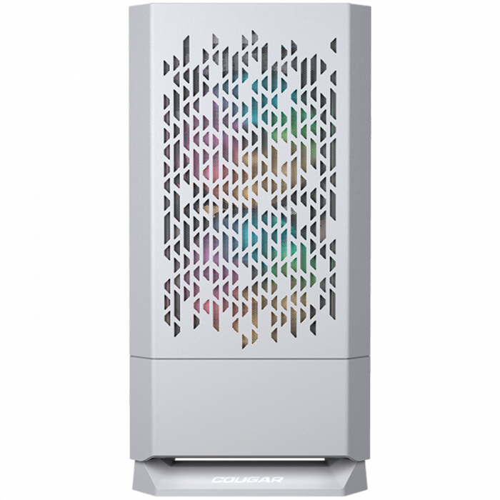 COUGAR | MG140 Air RGB White | PC Case | Mini Tower / Air Vents Front Panel / 3 x ARGB Fans / 4mm TG Left Panel [2]