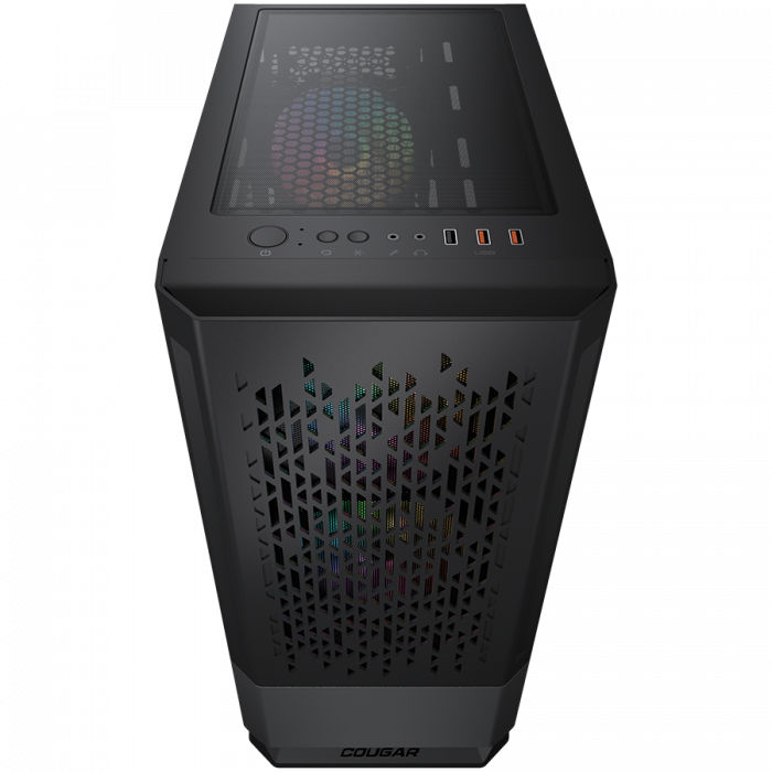 COUGAR | MX430 Air RGB Black | PC Case | Mid Tower / Air Vents Front Panel with ARGB strips / 3 x ARGB Fans / 4mm TG Left Panel [9]
