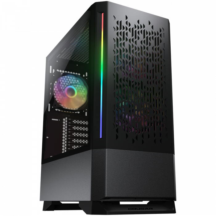 COUGAR | MX430 Air RGB Black | PC Case | Mid Tower / Air Vents Front Panel with ARGB strips / 3 x ARGB Fans / 4mm TG Left Panel [1]