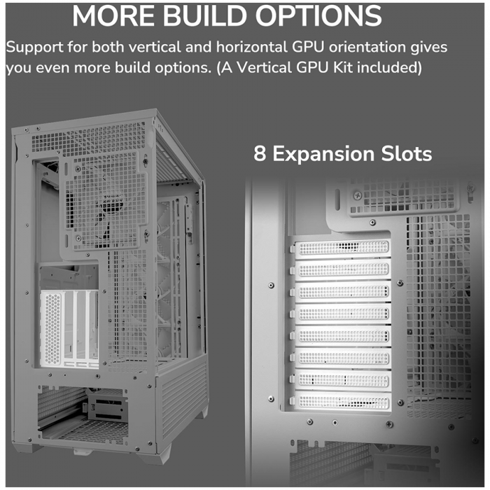 COUGAR | MX600 White | PC Case | Mid Tower / Mesh Front Panel / 3 x 140mm + 1 x 120mm Fans / Transparent Left Panel [22]