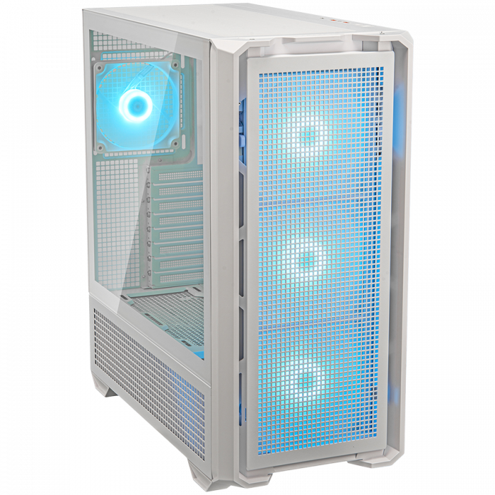 COUGAR | MX600 White | PC Case | Mid Tower / Mesh Front Panel / 3 x 140mm + 1 x 120mm Fans / Transparent Left Panel [2]