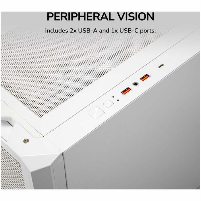 COUGAR | MX600 White | PC Case | Mid Tower / Mesh Front Panel / 3 x 140mm + 1 x 120mm Fans / Transparent Left Panel [24]