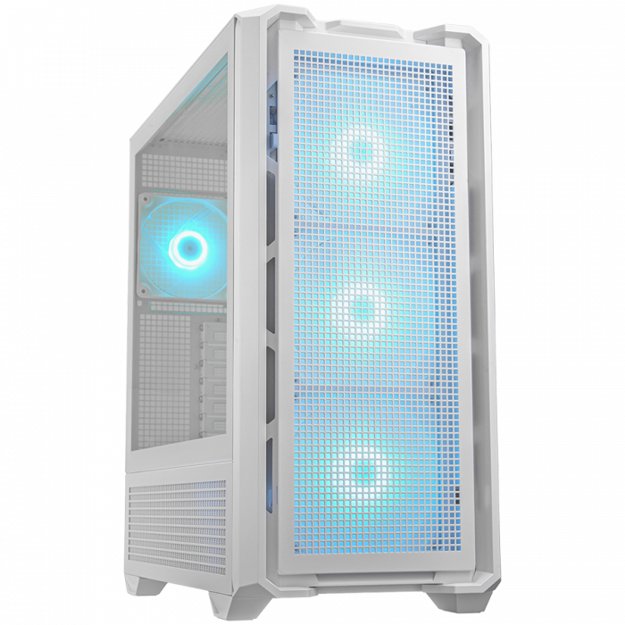 COUGAR | MX600 White | PC Case | Mid Tower / Mesh Front Panel / 3 x 140mm + 1 x 120mm Fans / Transparent Left Panel [1]