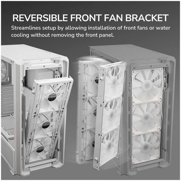 COUGAR | MX600 White | PC Case | Mid Tower / Mesh Front Panel / 3 x 140mm + 1 x 120mm Fans / Transparent Left Panel [17]