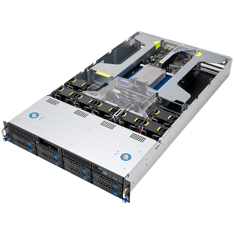 ESC4000A-E11-SKU1/2200W (1+1) AMD EPYC 7003 & 7002 2U single-socket GPU server supports up to 8 single-slot GPUs, 8 DIMM, PCIe 4.0, M.2, NVMe, Dual LAN [3]