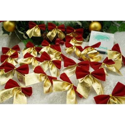 Fundite pentru brad, culoare rosu/auriu, 2 cm, 24 buc/set [3]
