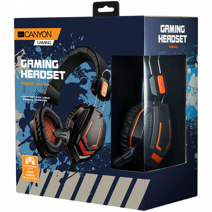 CANYON headset Fobos GH-3A Black Orange [2]