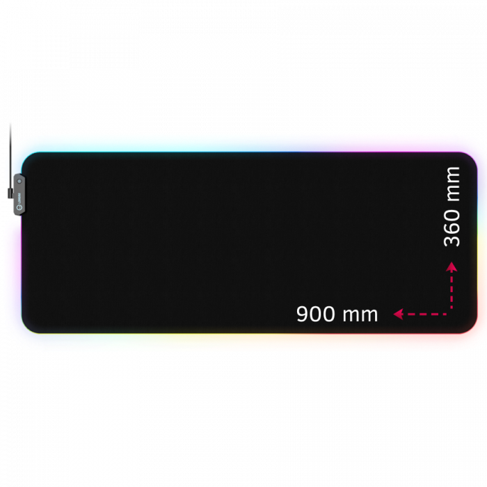 Lorgar Steller 919, Gaming mouse pad, High-speed surface, anti-slip rubber base, RGB backlight, USB connection, Lorgar WP Gameware support, size: 900mm x 360mm x 3mm, weight 0.635kg [1]