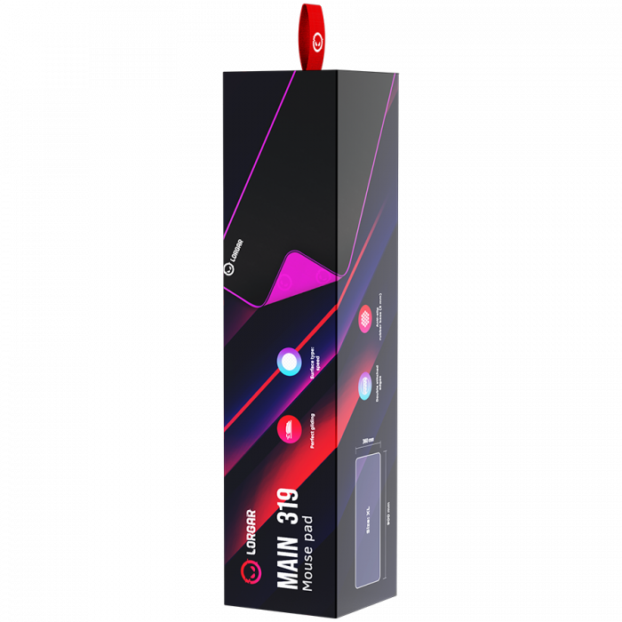 Lorgar Main 319, Gaming mouse pad, High-speed surface, Purple anti-slip rubber base, size: 900mm x 360mm x 3mm, weight 0.6kg [8]