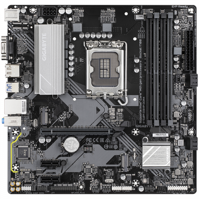 GIGABYTE MB B760M D3HP DDR4 (LGA1700, 4x DDR4 128GB, 1x PCI-E 4.0 x16x16, 2x PCI-E 3.0 x1x1, 2x M.2 PCIe 4.0, 4x SATA, 2x USB 2.0, 1x DP, 1x HDMI, GbE LAN, mATX, Retail) [2]