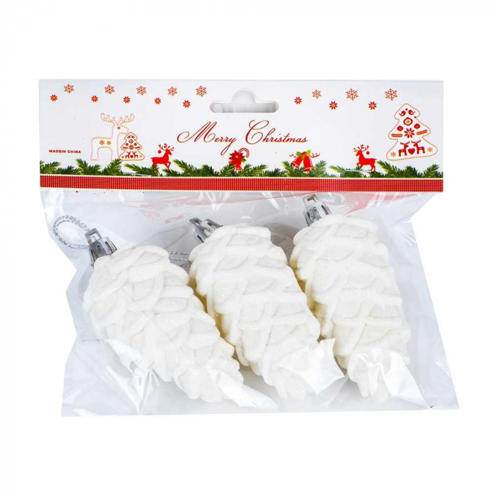 GLOBURI POM CRACIUN, 11 CM, 3 BUC/SET GLOB-07/WH17285 [3]
