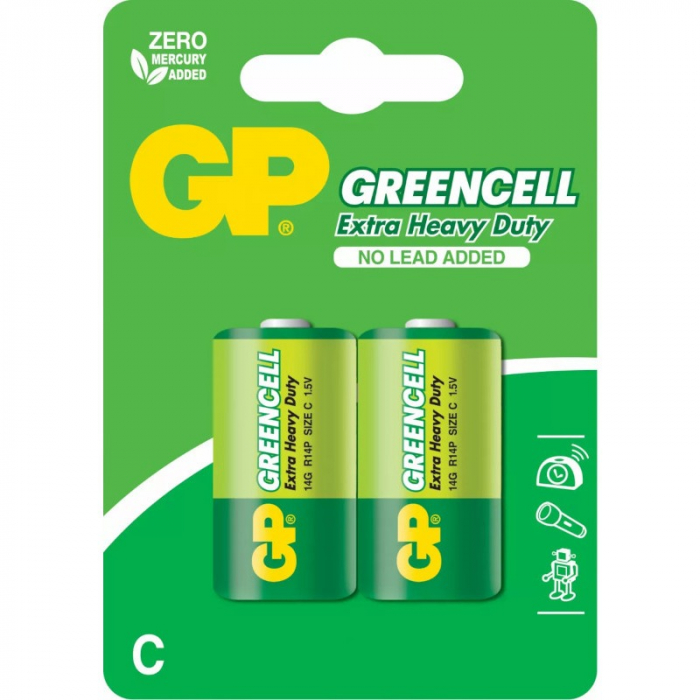 Baterie Zinc Greencell GP R14, 2 buc [1]