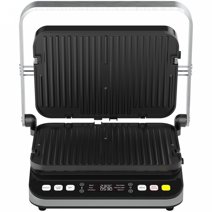 AENO ''Electric Grill EG5: 2000W, 2 heating modes - Lower Grill, Both Grills, 6 preset programs, Defrost, Max opening angle -180°, Temperature regulation, Timer, Removable double-sided plates, Plate s [7]