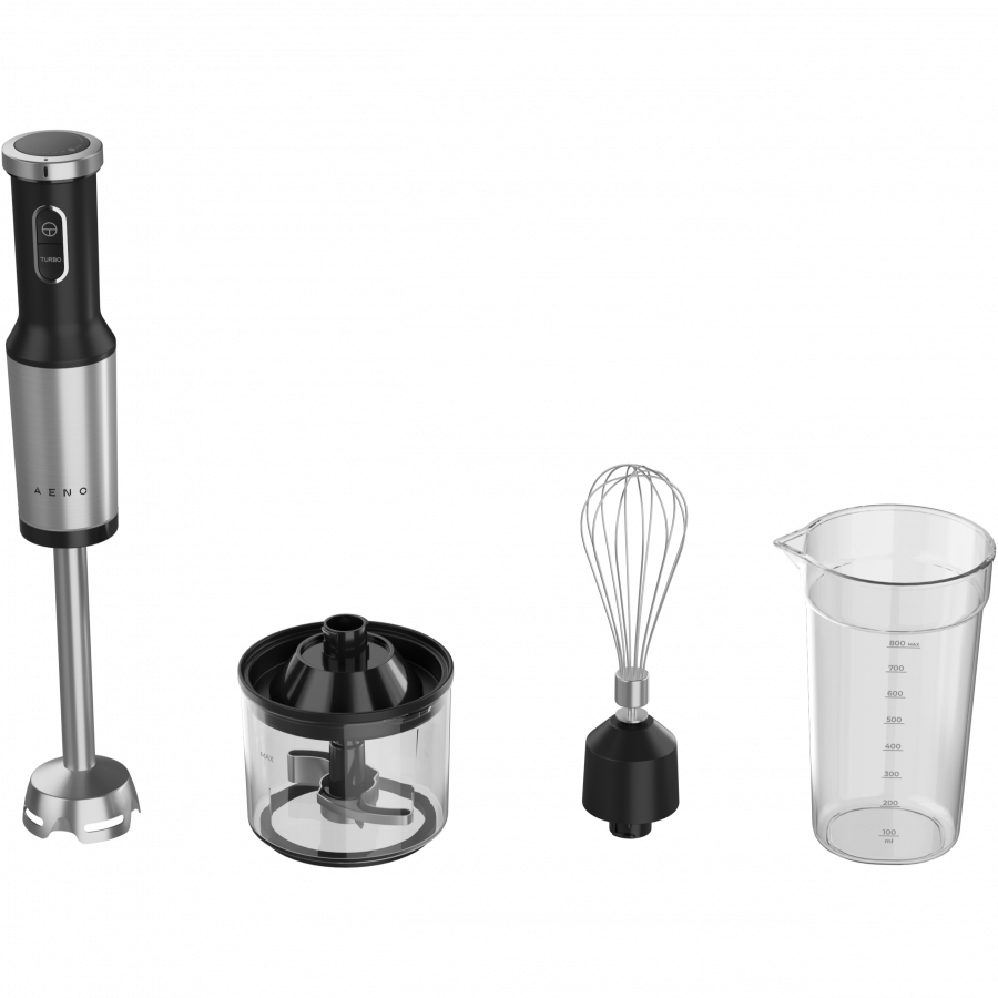 Hand Blender, 1200W in CB, Black, Tiger Teeth Cutter, Whisk, Food Processor, Cup [2]