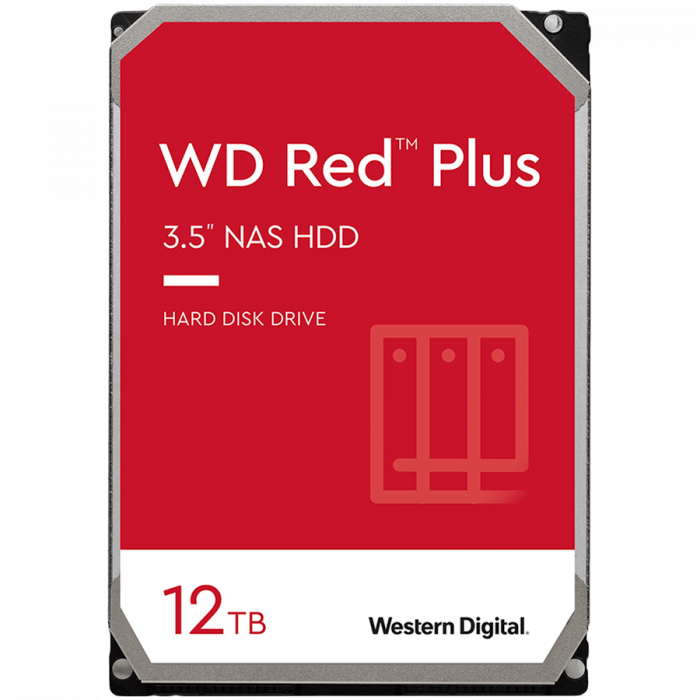 HDD NAS WD Red Plus 12TB CMR, 3.5'', 512MB, 7200 RPM, SATA, TBW: 180 [1]