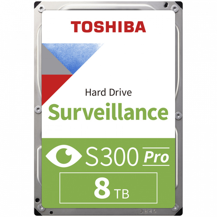 HDD Video Surveillance TOSHIBA S300 PRO 8TB CMR, 3.5'', 512MB, 7200RPM, SATA, 64 cameras, 24/7, TBW: 300 [1]