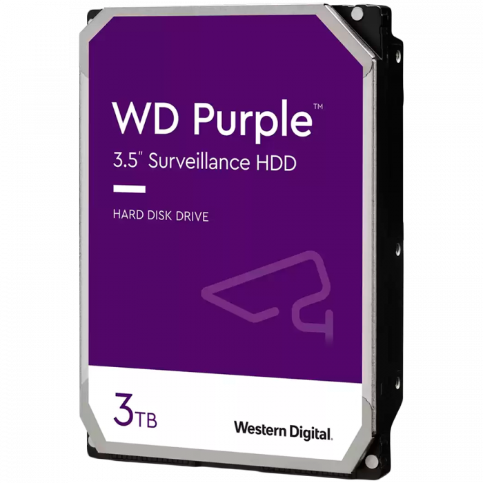 HDD Video Surveillance WD Purple 3TB CMR, 3.5'', 256MB, SATA, TBW: 180 [1]
