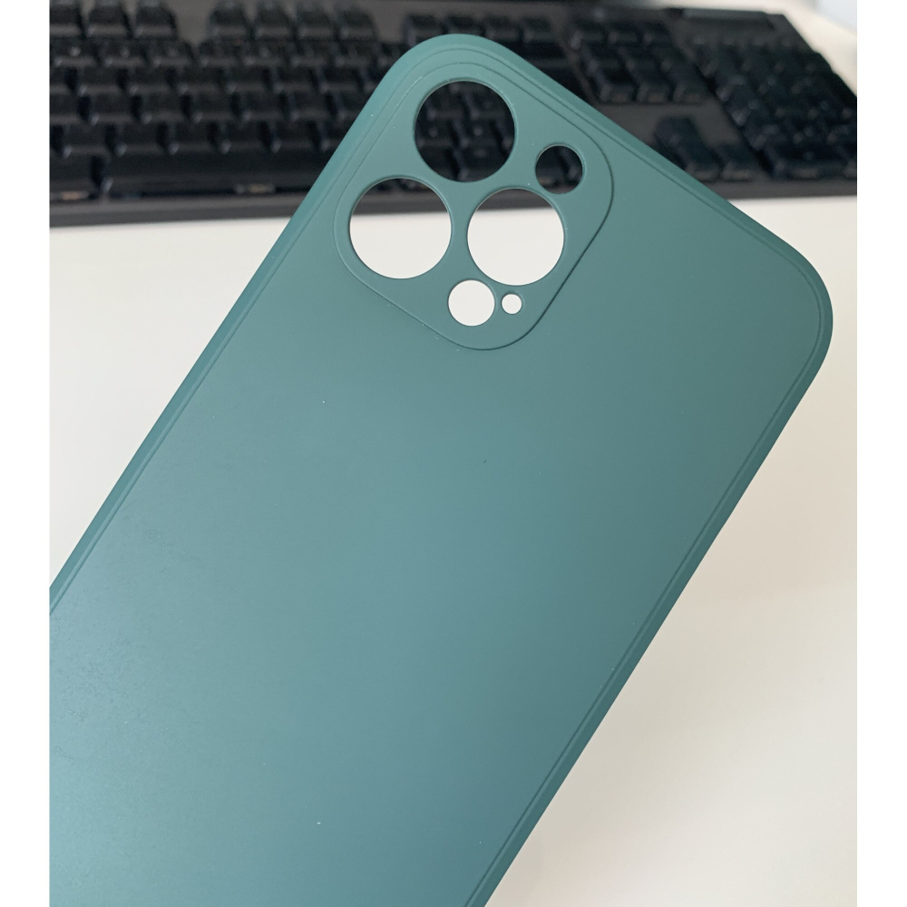 Husa din silicon cu protectie la camere si microfibra pe interior, compatibila cu iPhone 12 Pro Max / Verde inchis [6]