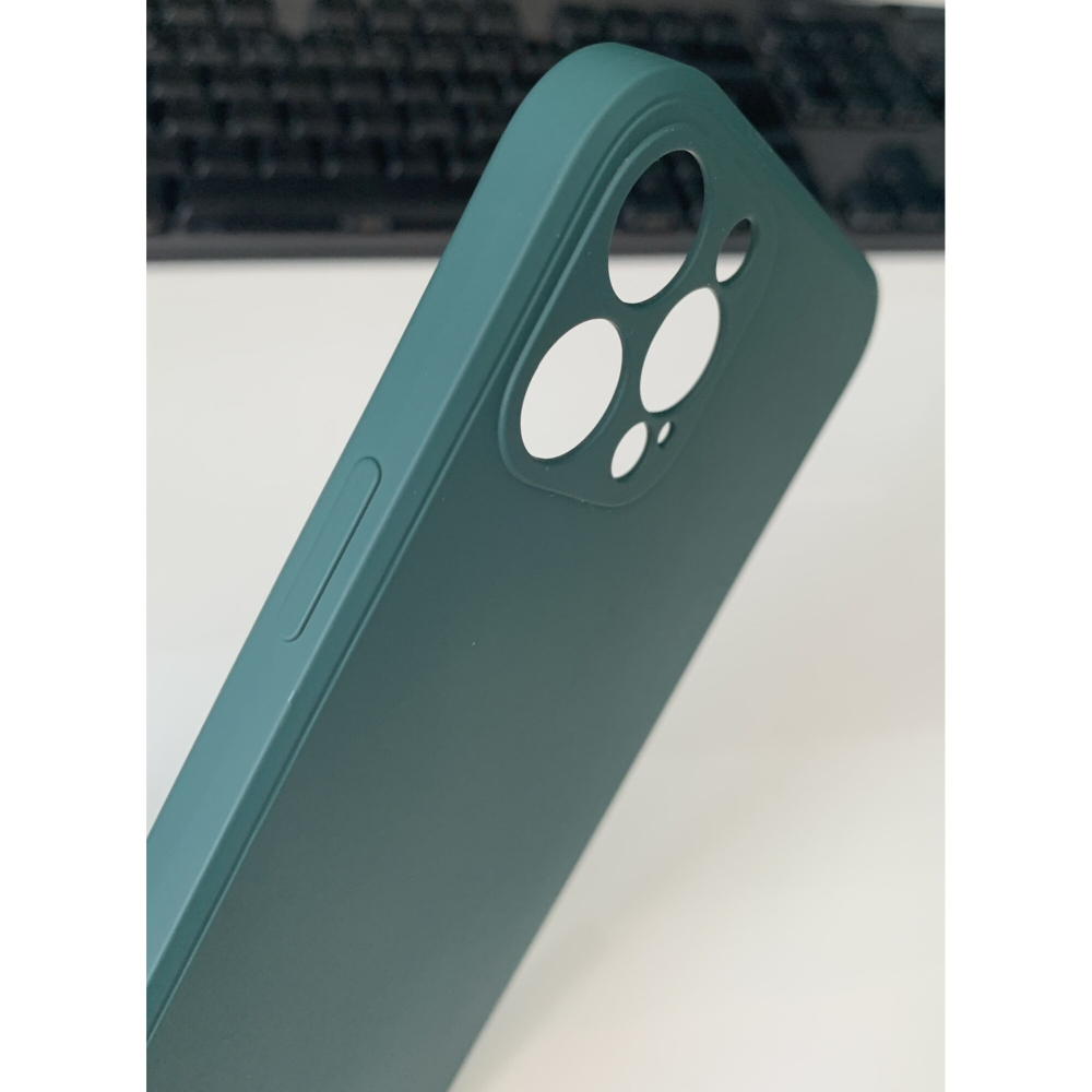 Husa din silicon cu protectie la camere si microfibra pe interior, compatibila cu iPhone 12 Pro Max / Verde inchis [4]