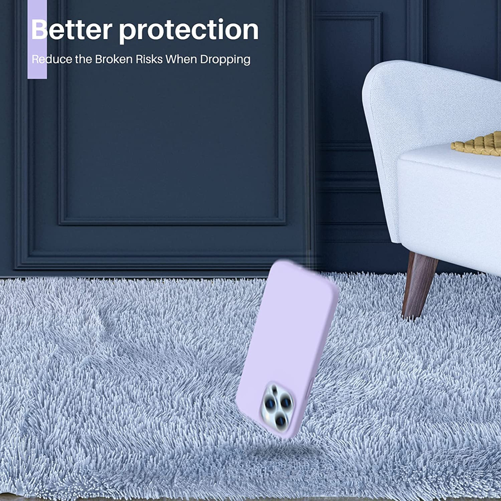 Husa din silicon ultra-slim MATA , cu microfibra pe interior , pentru iPhone 13 Pro Max / Mov [6]