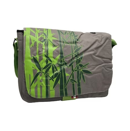 Husa Laptop, Bamboo 17", Gri/Verde [1]