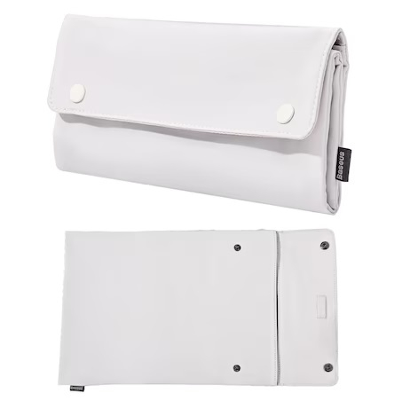Husa pentru laptop, Baseus, Folding Series, LBZD-A02, Alb, 13 inch, Capse, Pliabila, Impermeabila [2]