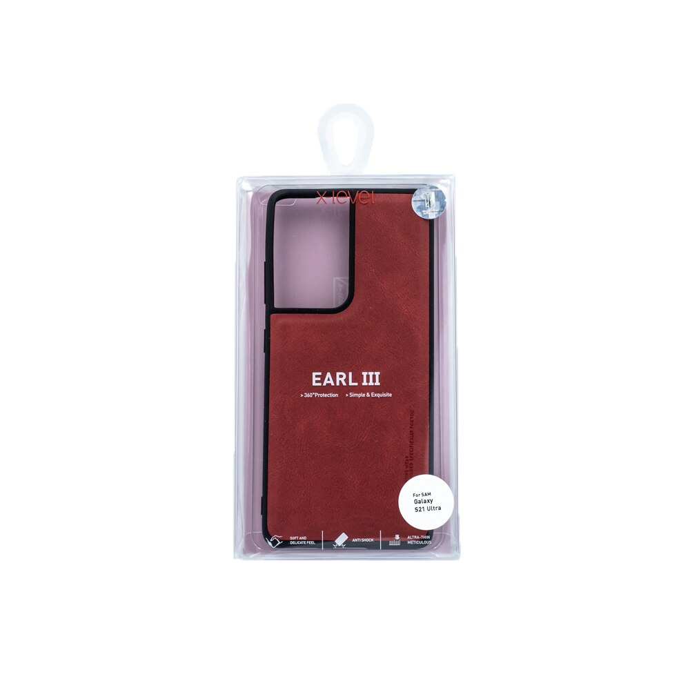 Husa Premium X-level Earl 3 pentru Samsung S21 Ultra, Rosu [2]