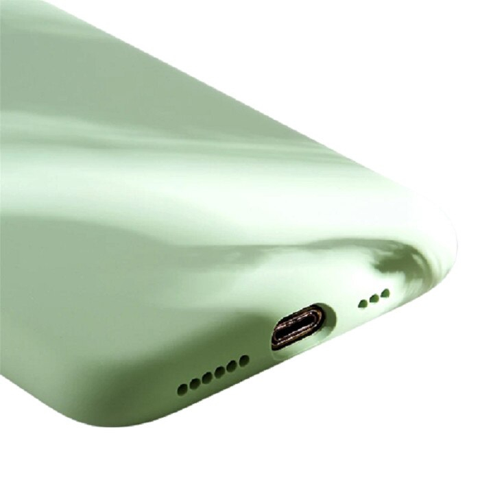 Husa silicon antisoc cu microfibra in interior compatibila cu Iphone 12, Verde [3]