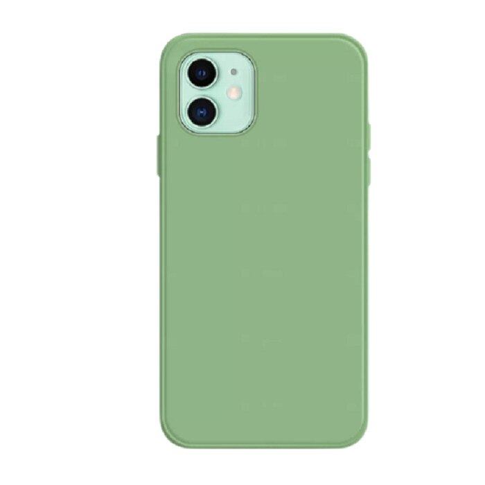 Husa silicon antisoc cu microfibra in interior compatibila cu Iphone 12, Verde [6]