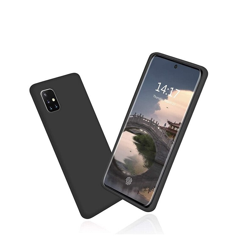 Husa silicon antisoc cu microfibra in interior compatibila cu Samsung Galaxy A71 Negru [4]