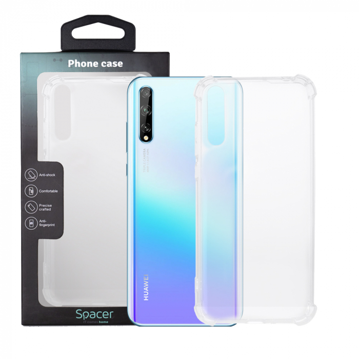 Husa smartphone Spacer pentru Huawei P Smart S, grosime 1.5mm, protectie suplimentara antisoc la colturi, material flexibil TPU, transparenta [1]