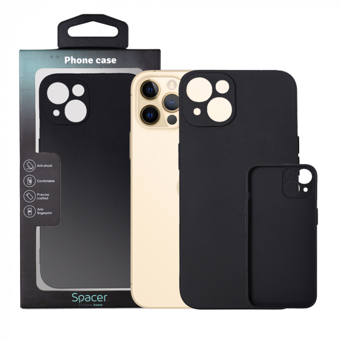 Husa SPPC-AP-IP13-TPU Spacer pentru Iphone 13, grosime 1.5mm, material flexibil TPU, Negru [1]