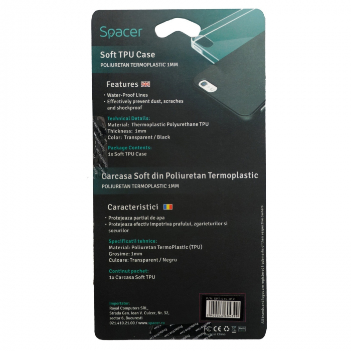 HUSA SMARTPHONE Spacer, Iphone X,  XS, TPU TRANSPARENT [2]
