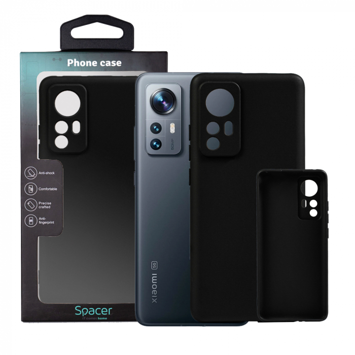 HUSA SMARTPHONE Spacer pentru Xiaomi 12, grosime 1.5mm, material flexibil TPU, negru „SPPC-XI-12-TPU” [1]