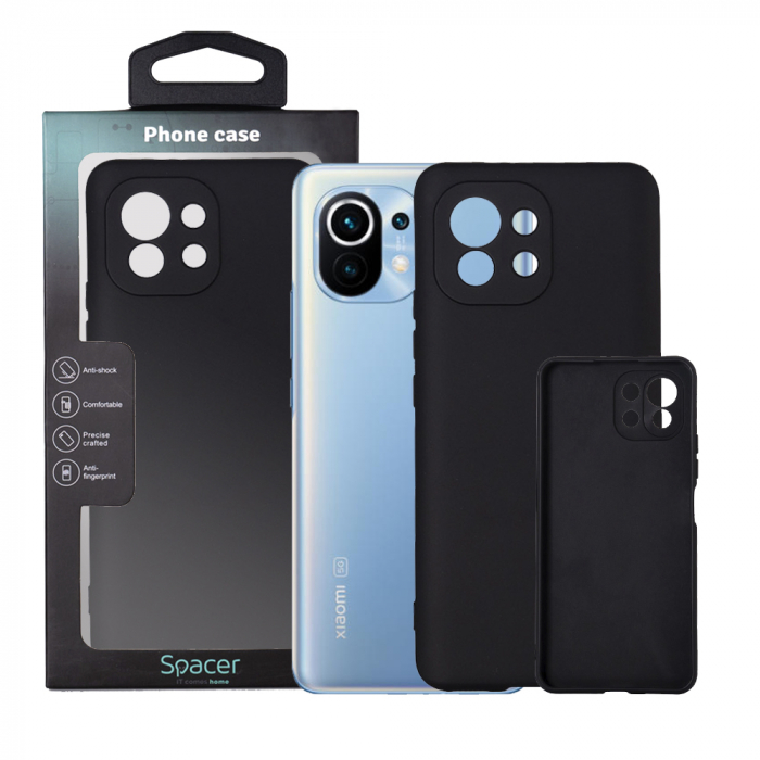 HUSA SMARTPHONE Spacer, Xiaomi Mi 11 5G, TPU,  NEGRU [1]