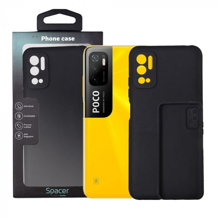 HUSA SMARTPHONE Spacer, Xiaomi Pocophone M3 Pro 5G, TPU, NEGRU [1]