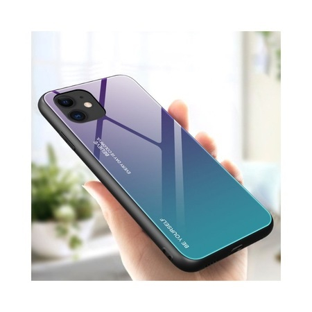 Husa Spate Upzz Gradient Glass Pentru iPhone 12 Mini, Spate Sticla Rezistenta , Verde Mov [4]