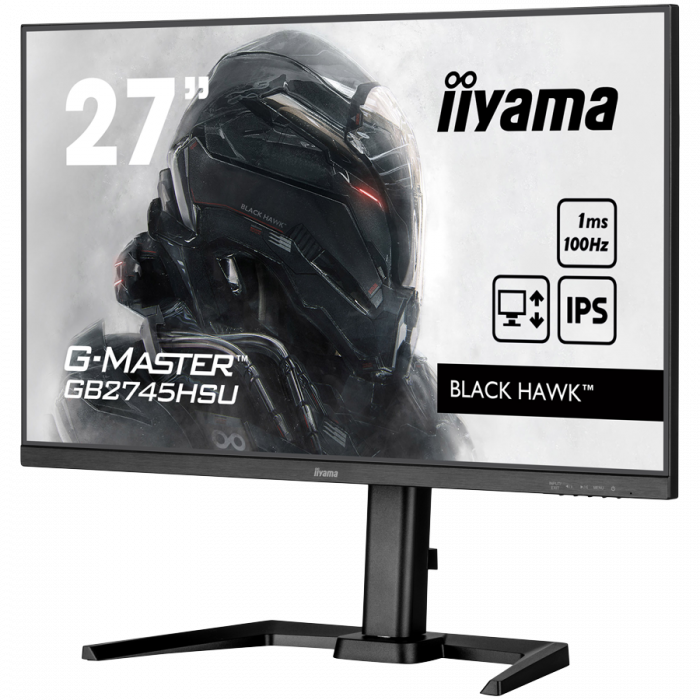 IIYAMA Monitor GB2745HSU-B2 27" IPS 1920x1080 100Hz 300 cd/m² 1ms 1300:1 HDMI DP USB Hub Full Ergo 3y [3]