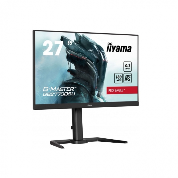 IIYAMA Monitor LED GB2770QSU-B6 27" Fast IPS Gaming 2560 x 1440 @180Hz 400 cd/m² 1200:1 0.2ms HDMI DP 4xUSB 3.2 swivel, tilt, pivot (rotation both sides) [1]
