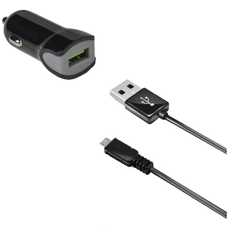 Incarcator auto Celly MicroUSB, Fast Charging, 1xUSB, 2.4A, Negru [1]
