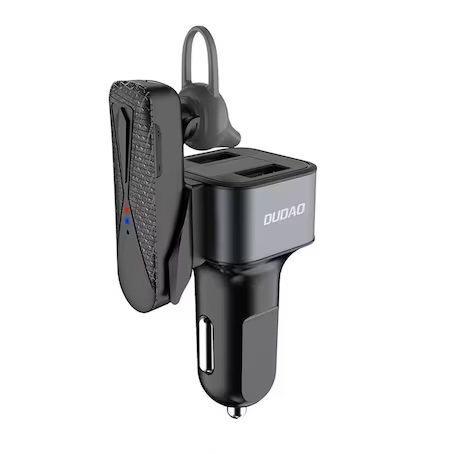 Incarcator Auto cu Casca Bluetooth Dudao R10, Dual USB, 3.4A - Negru [4]