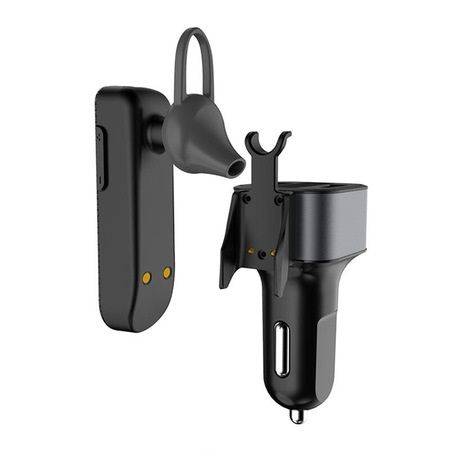Incarcator Auto cu Casca Bluetooth Dudao R10, Dual USB, 3.4A - Negru [2]