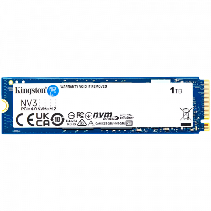 Kingston 1TB NV3 SSD M.2 2230 PCIe 4.0 NVMe, Read: 6,000/ Write: 4,000MB/s [1]