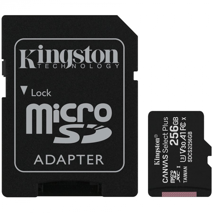 Kingston 256GB micSDXC Canvas Select Plus 100R A1 C10 Card + ADP, EAN: 740617298710 [1]