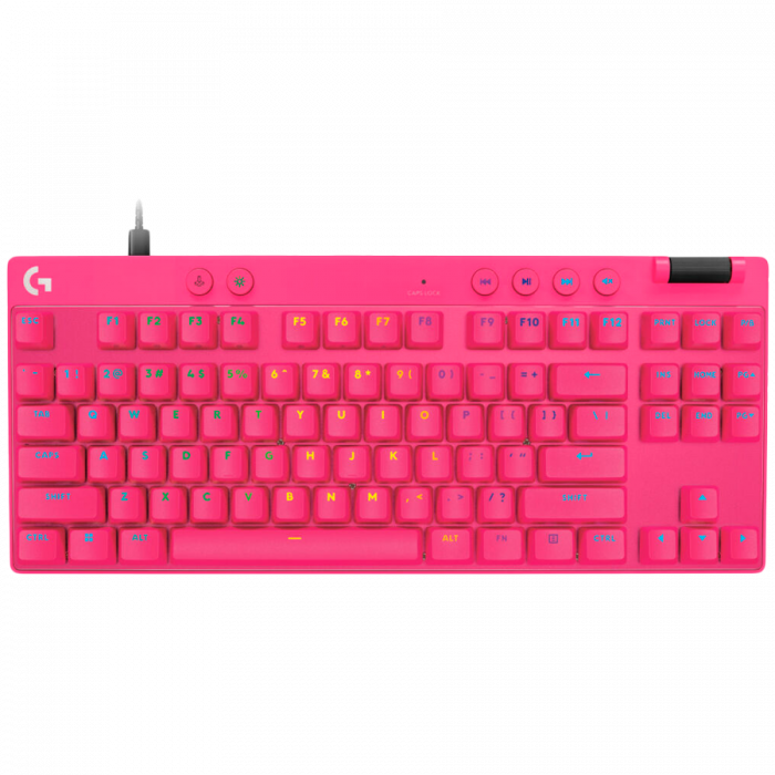 LOGITECH G PRO X TKL RAPID Gaming Keyboard - MAGENTA - US INT'L - USB - EMEA28i-935 - LINEAR [1]