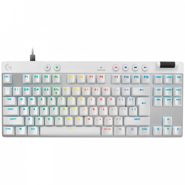 LOGITECH G PRO X TKL RAPID Gaming Keyboard - WHITE - US INT'L - USB - EMEA28i-935 - LINEAR [1]