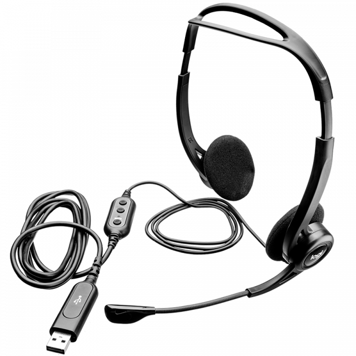 LOGITECH PC960 Corded Stereo Headset BLACK - USB [2]