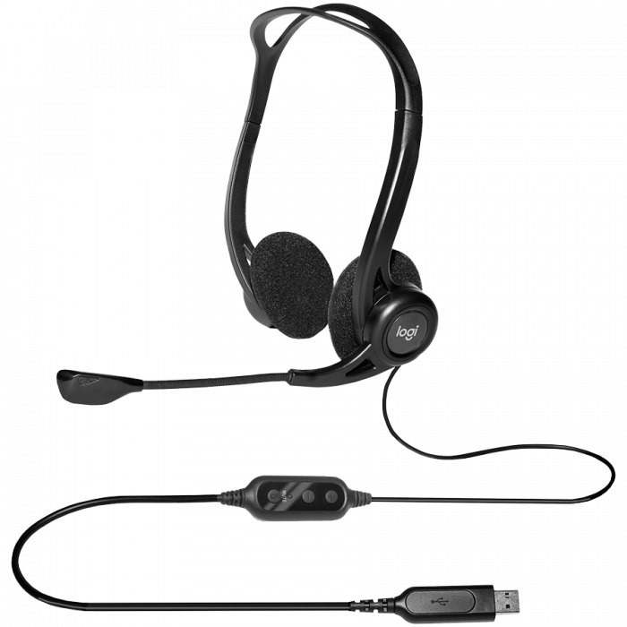 LOGITECH PC960 Corded Stereo Headset BLACK - USB [3]