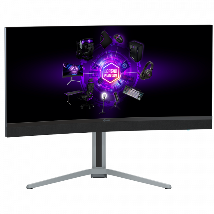 LORGAR 34MP1, UWQHD MiniLED Gaming Monitor Pro, 34'' (3440*1440) VA curve monitor, black/milky grey [4]